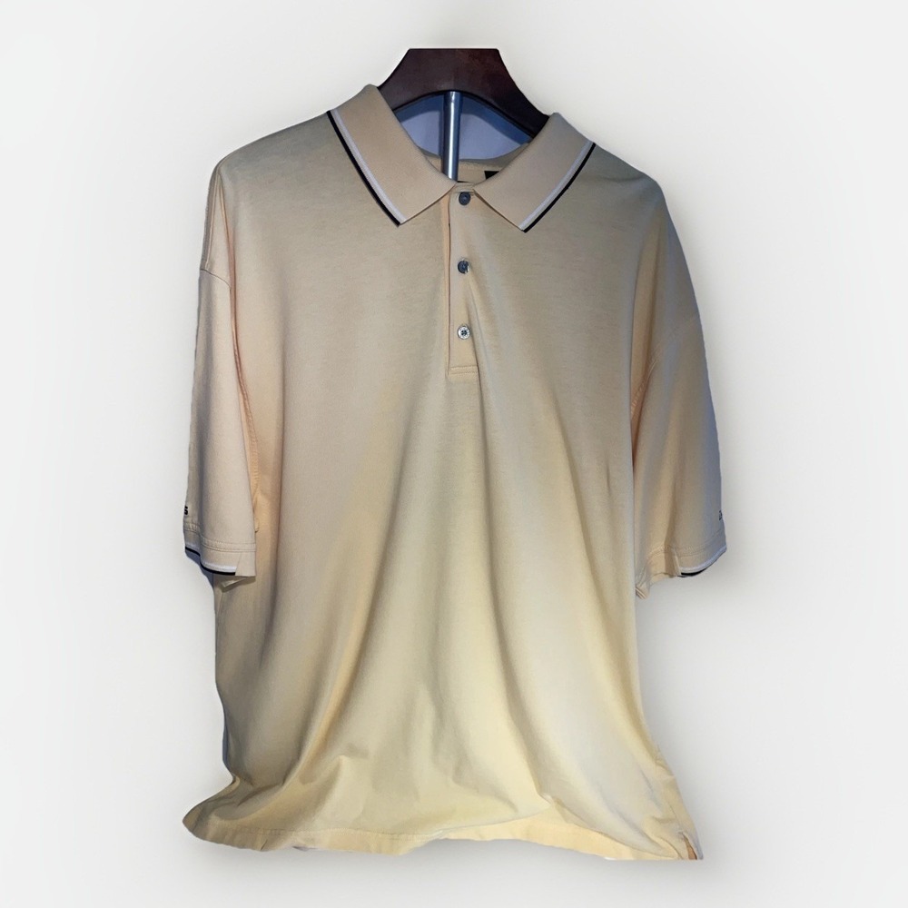 Men's PING Collection Light Yellow Collared Golf Polo Shirt Size XL